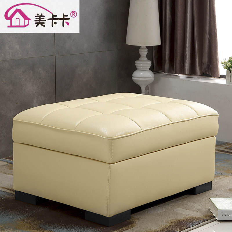 Chaise leather sofa foot storage stool single living room home square sofa stool foot skin pier sofa stool