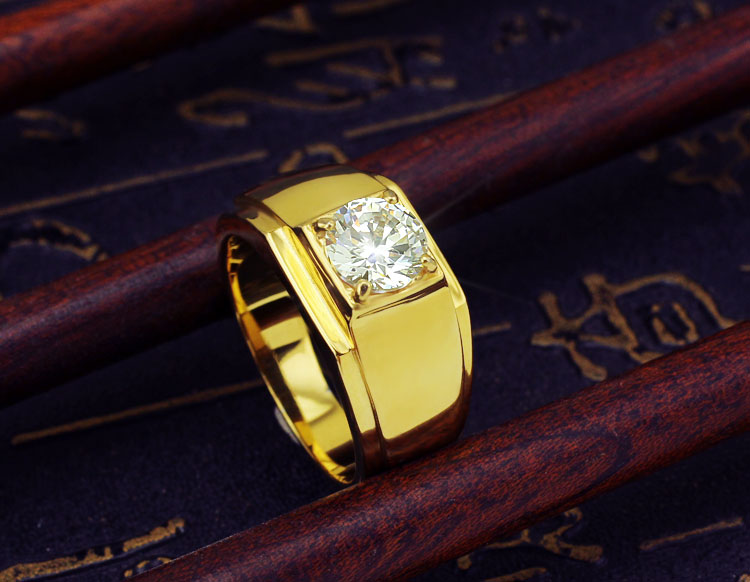 Nhẫn cưới giả kim cương bạch kim thời trang nam nhẫn đơn giản không phai bằng thép titan có thể in chữ để gửi quà tặng bạn trai nhan nam