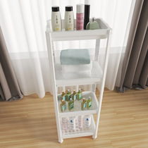  Simple shelf Floor-to-ceiling plastic shelf storage rack Bathroom storage rack Bathroom shampoo paper towel storage rack