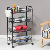 Bathroom Trolley Kitchen rack small cart floor-to-ceiling movable bedroom pulley storage storage shelf bookshelf