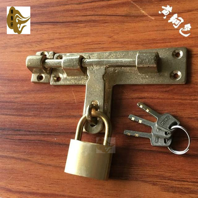 Bolt all-copper Chinese imitation antique bolt wood door assembly gate window bolt lock door tethered door and window