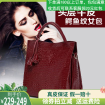 Korean version of the leather womens bag shoulder bag cowhide handbag fashion trend womens oblique cross-bag leisure small bag 2020 new