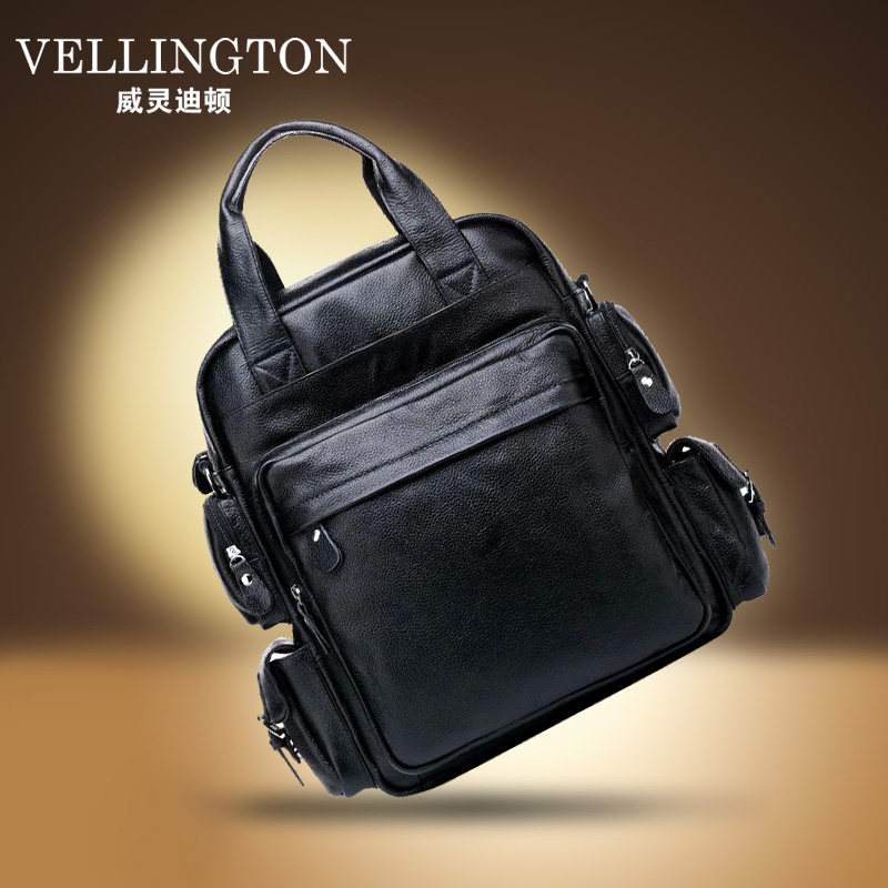 Korean version genuine leather men's bag double shoulder bag Bull Leather Handbag single shoulder bag Business travel Shoulder Bag Big Bag Bag 2022 new