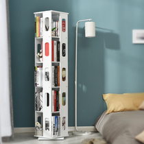Childrens bookshelf rotating bookshelf floor rack modern minimalist bookcase simple student small bookshelf CD newspaper rack