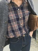 韩系 sienn* bou*que 同款 蓝格子衬衫