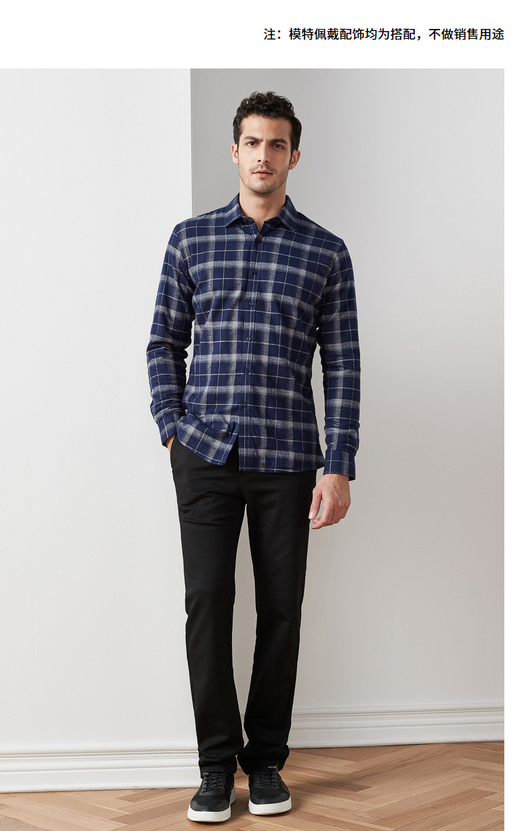 Firs / Shanshan nam mùa thu mới gradient gạc nhám áo sơ mi cotton thời trang giản dị áo sơ mi ngắn tay