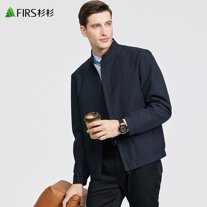 【ビジネス防風】シャンシャンスタンドカラージャケットメンズ2025春秋新作パパウェアシワ防止エグゼクティブメンズジャケット