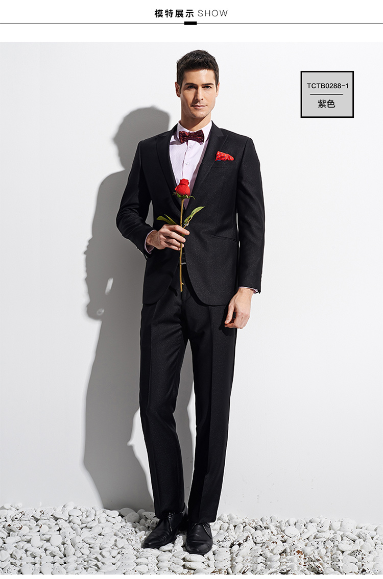 Shanshan Phù hợp với nam giới Slim Business Váy đen Váy cưới thoi trang nam