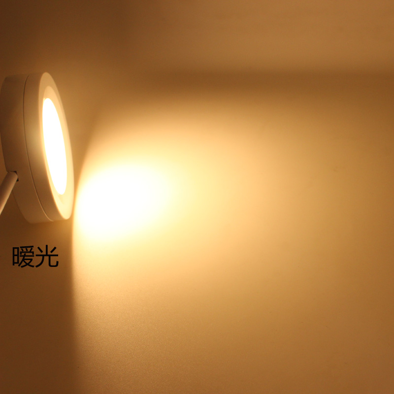 220V cabinet light ultra-thin living room home kitchen cabinet bottom light surface-mounted laminate clothing display small cylinder light with switch