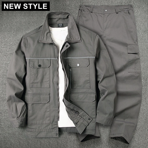 Демисезонный лонгслив, комбинезон, хлопковый износостойкий комплект, рабочая одежда, увеличенная толщина, делается под заказ