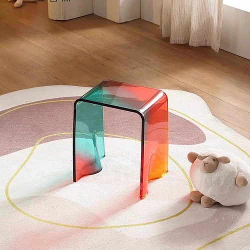 Hoxon Акриловый Радужный Табурет Красочный стул для смены обуви Табурет для отдыха Прозрачный табурет для ванной комнаты Низкий табурет Интернет-знаменитости Ins Табурет