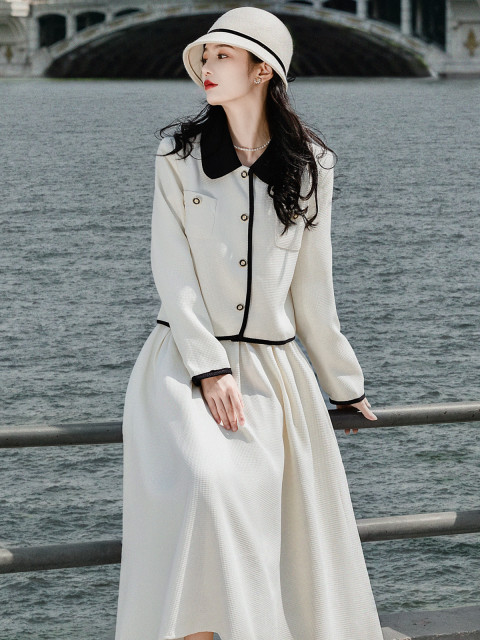 Cold wind and salt series women's 2022 autumn and winter suit women's new high-end women's dress two-piece suit