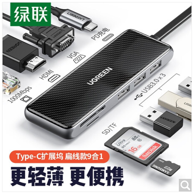 Green Tower Expanded Dock USB Extender Typec Convert Head Convert Wire Converter HDMI Project Lightning 4