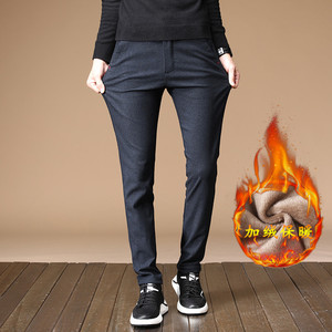 【北极绒】男加绒加厚休闲裤韩版休闲修身