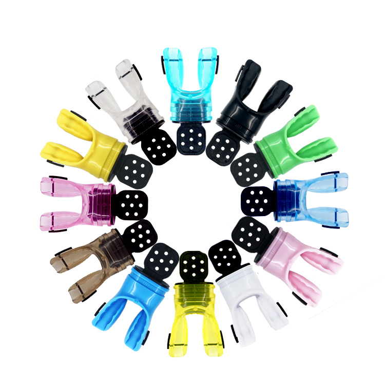 Underwater thermoplastic bite mouth can be plastic type bite type two head tube regulator dive bite mouth safety and hygiene