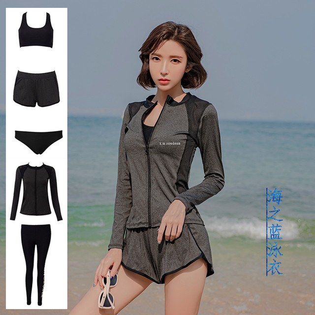 Korean split wetsuit ສໍາລັບແມ່ຍິງ, ແຫ້ງໄວ sunscreen jellyfish suit, ກາງເກງຂາຍາວແຂນຍາວ, ຊຸດລອຍນ້ໍາ, ຊຸດ surfing, ຊຸດຄູ່ຜົວເມຍຂອງຜູ້ຊາຍ