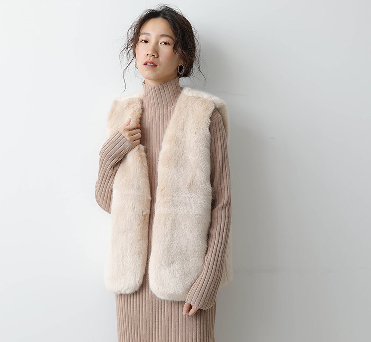 Vest vest lông cừu nữ 2018 mùa đông mới dành cho nữ phiên bản Hàn Quốc của áo len cổ lọ không tay ngắn cổ chữ V áo khoác lót lông