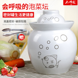 Environmental ceramic pickle jar sealed storage sichuan pickle jar of pickles pickles egg cylinder double jars of jingdezhen