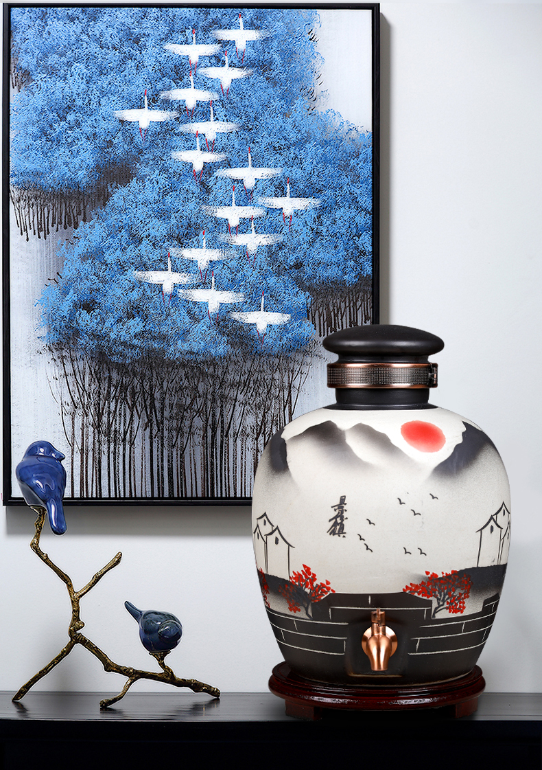 Jingdezhen ceramic jar 10 jins 20 jins 30 kg sealed it wine casks liquor bottles of archaize hip places