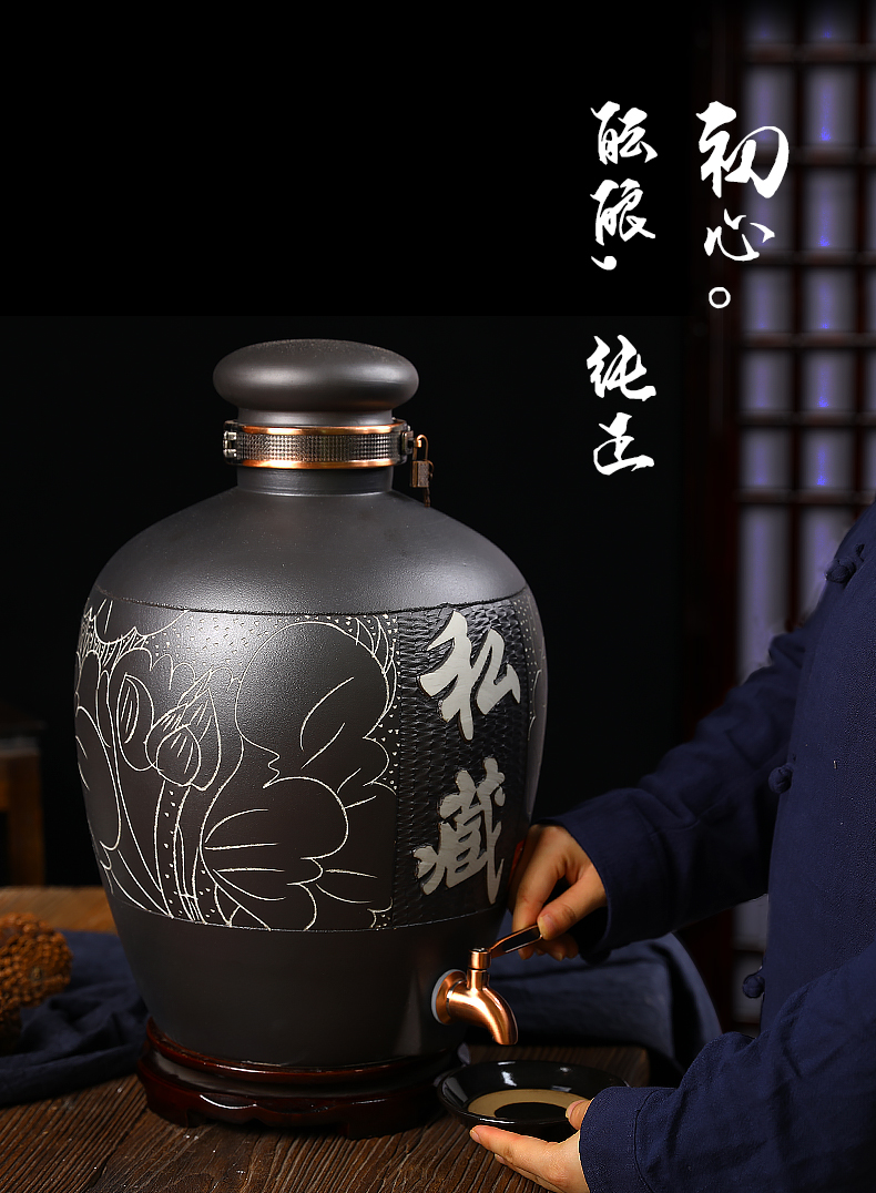 Jingdezhen ceramic antique wine jar sealing it home 10 jins of 50 pounds to wine mercifully medicine wine liquor jugs