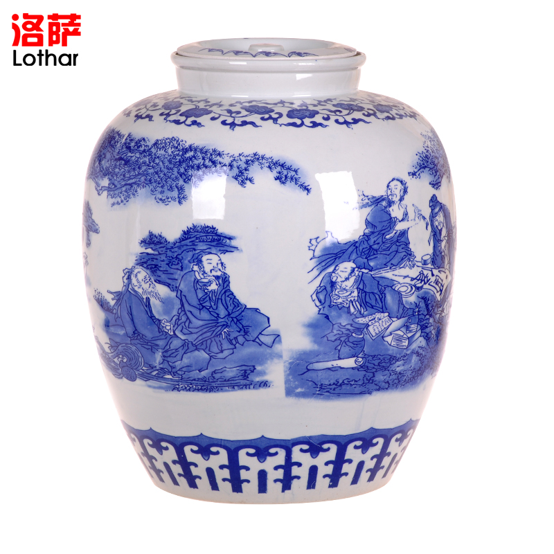 Jingdezhen ceramic jars 50 kg mercifully wine bottle hip big with sea-air-land with were leading it tank