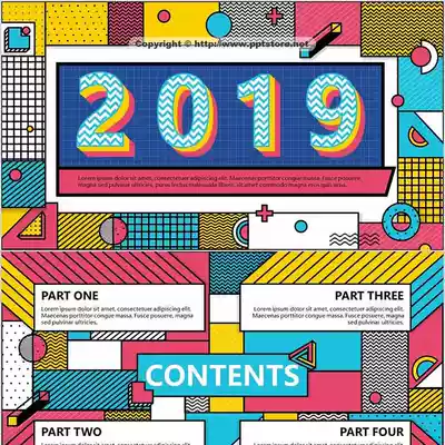 (Memphis)creative fashion Memphis style template PPT template colorful color atmospheric creativity