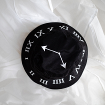 EKCOOKIES original designer Roman digital clock Big hat brim fisherman hat men and women can be worn