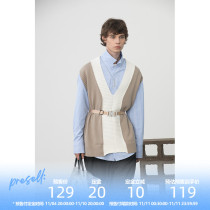 EKCOOKIES original designer Luo Yunxi Liu Chang same Roman numeral embroidered knitted vest vest