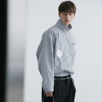 EKCOOKIES Original Designer Leather Brand Decorative Stand Collar Lobe-Fland Deconstruction Pocket Profile Jacket oversize