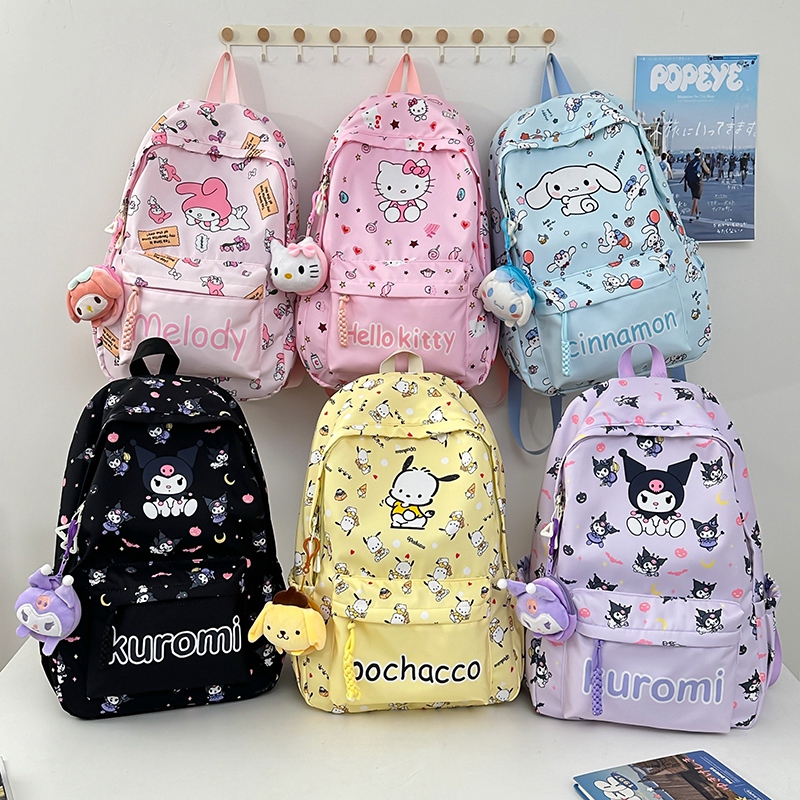 库洛米儿童书包女孩外出美乐蒂小学生初中双肩包旅游可爱轻便背包