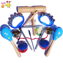 Primary school music class musical instrument triangle double ring soundboard sand hammer rattle bell bell string percussion instrument