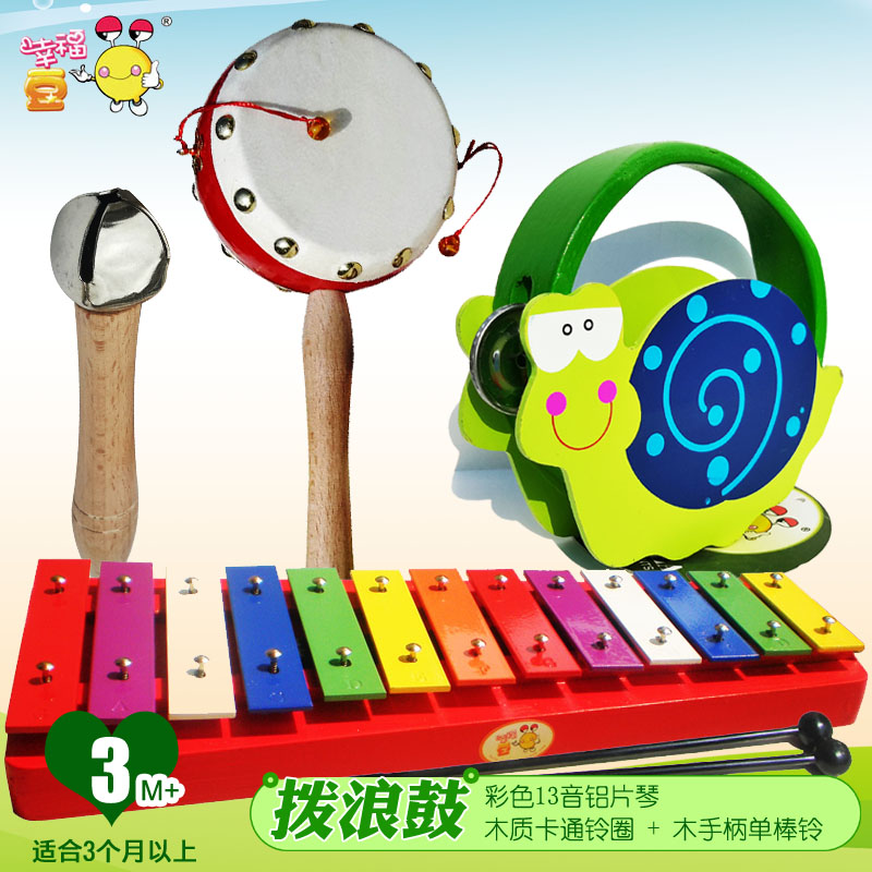 Bộ đồ chơi trẻ em bằng gỗ gõ trống dùi trống búa cát trẻ em nhạc xylophone đồ chơi âm nhạc dan piano do choi cho be