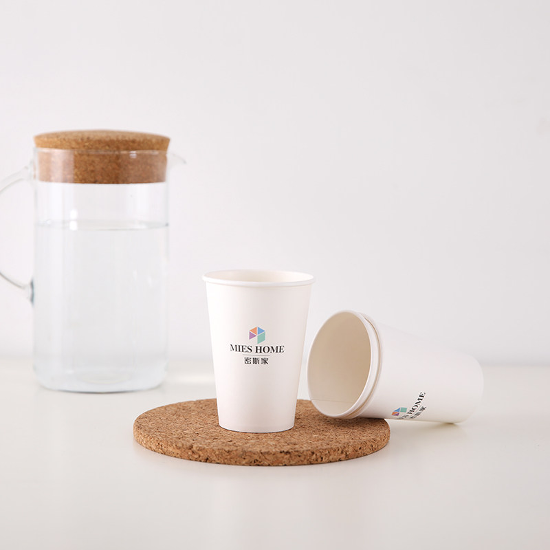 Thickened and heightened double-layer disposable paper cups drink cups drinking cups juice soy milk cups (340ml) 50 pieces