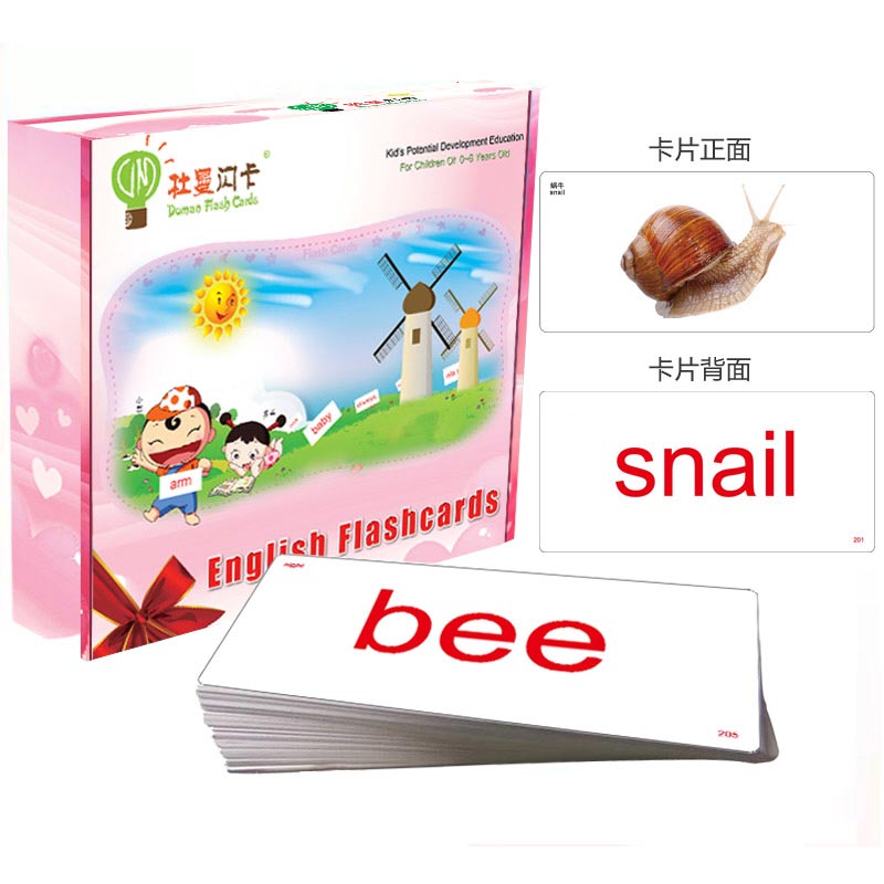 Duman FlashCard Encyclopedia English Card Front Picture Back 300 English FlashCard Teach Baby To Learn English FlashCard