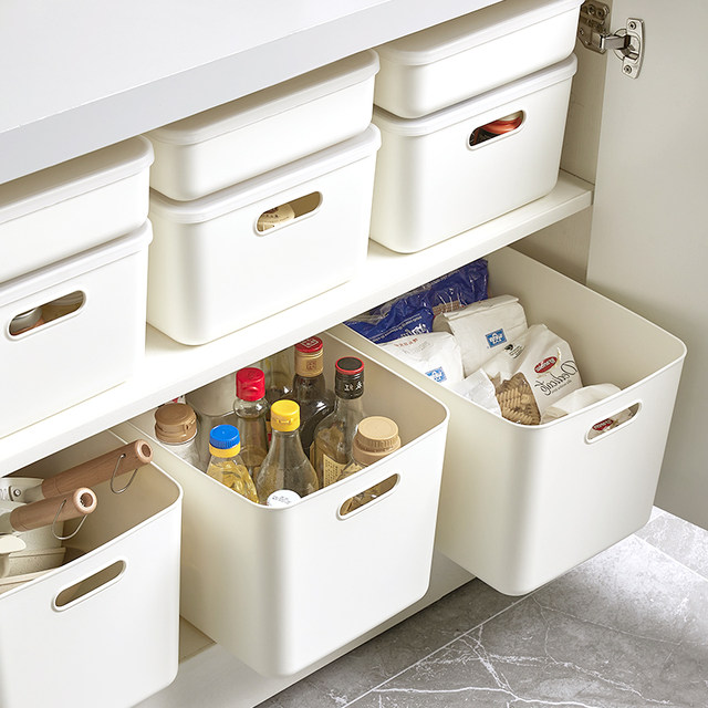 Debris storage basket desktop storage box with lid kitchen cabinet organization storage box bathroom plastic storage basket