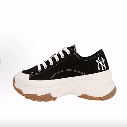 MLB Chunky High Low New York Yanker lace-up low-top canvas shoes for men and women