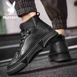 Playboy, Martens, мужские черные демисезонные ботинки в английском стиле, в британском стиле, в корейском стиле