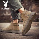 Зимняя мужская обувь Playboy с высоким берцем в британском стиле, модные универсальные ботинки Martin в корейском стиле, рабочая одежда, модная мужская обувь средней высоты