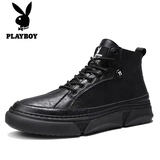 Playboy, Martens, мужские черные демисезонные ботинки в английском стиле, в британском стиле, в корейском стиле