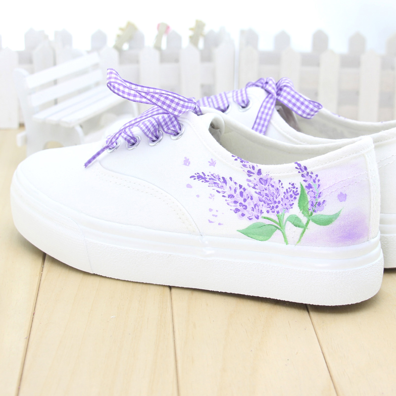 white painted shoes