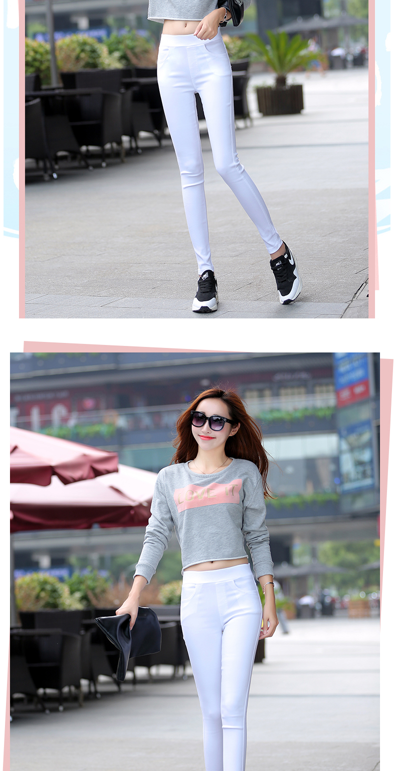 Quần legging trắng nữ mặc quần dài 2019 mới xuân hè co giãn eo cao 9 điểm chân nhỏ quần bút chì - Khởi động cắt quần áo bộ thu đông nữ đẹp