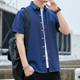 Summer Oxford spinning men's short-sleeved shirt's 2023 new trendy slim-fit Korean style half-sleeved shirt casual top