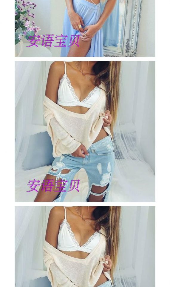 Châu Âu và Mỹ mỹ đai tam giác cup cup mềm không có vòng thép siêu mỏng braky bikini bikini đẹp trở lại cô gái đồ lót mùa hè quần áo bơi
