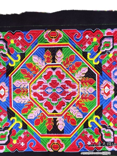 Ethnic Style Full Embroidery, Machine Embroidery Pieces, DIY Accessories, Fabric Embroidery Surface, Home Decor 32*26cm