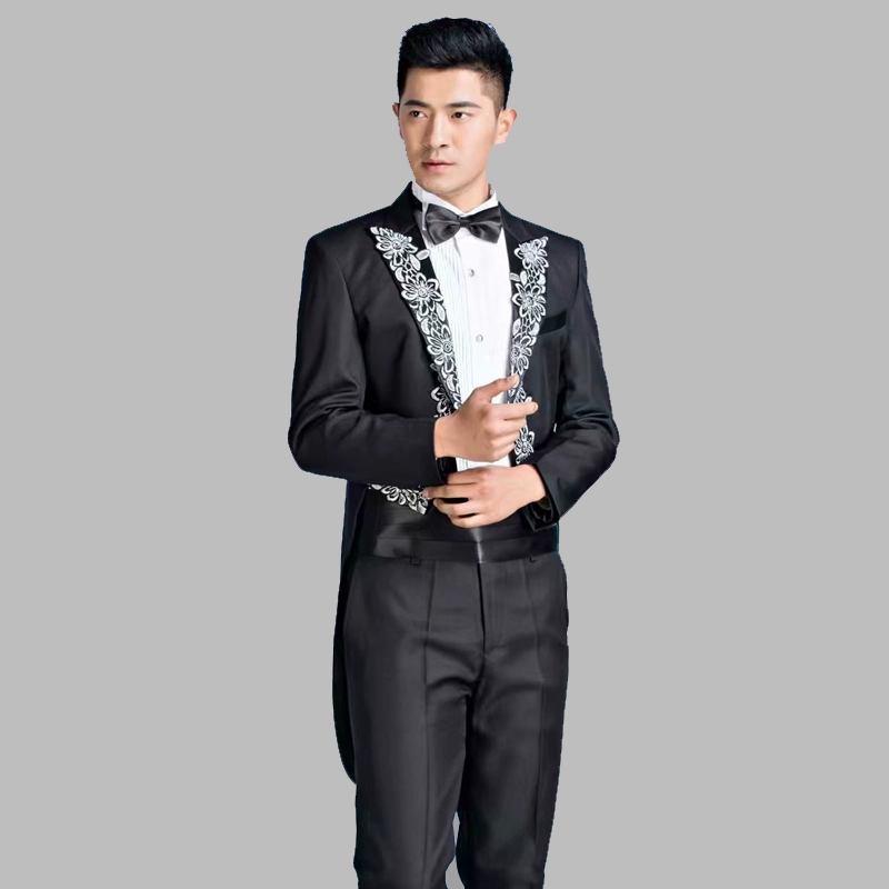 Tuxedo nam Slim Dress Suit Phù hợp với Người dẫn chương trình Nam Điệp khúc Phù hợp với Trang phục biểu diễn sân khấu Magic Tuxedo