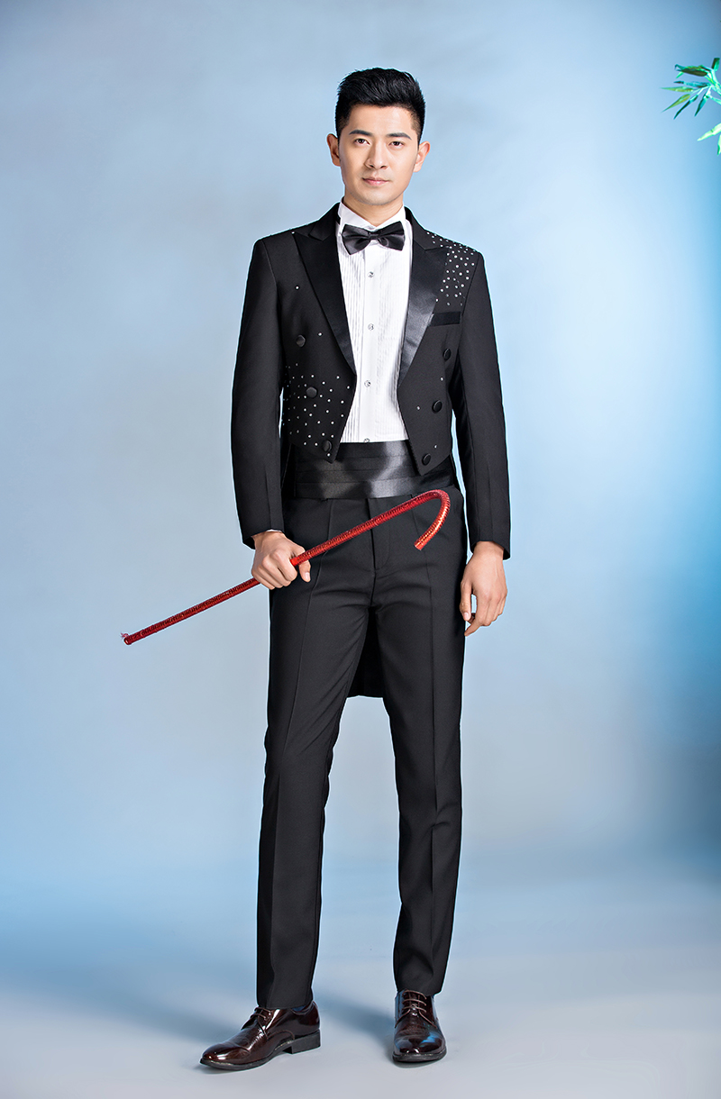 Mới tuxedo nam Slim Dress Giai đoạn biểu diễn trang phục Chỉ huy hợp xướng phù hợp với phù hợp với Studio tuxedo - Suit phù hợp áo vest nam hàn quốc