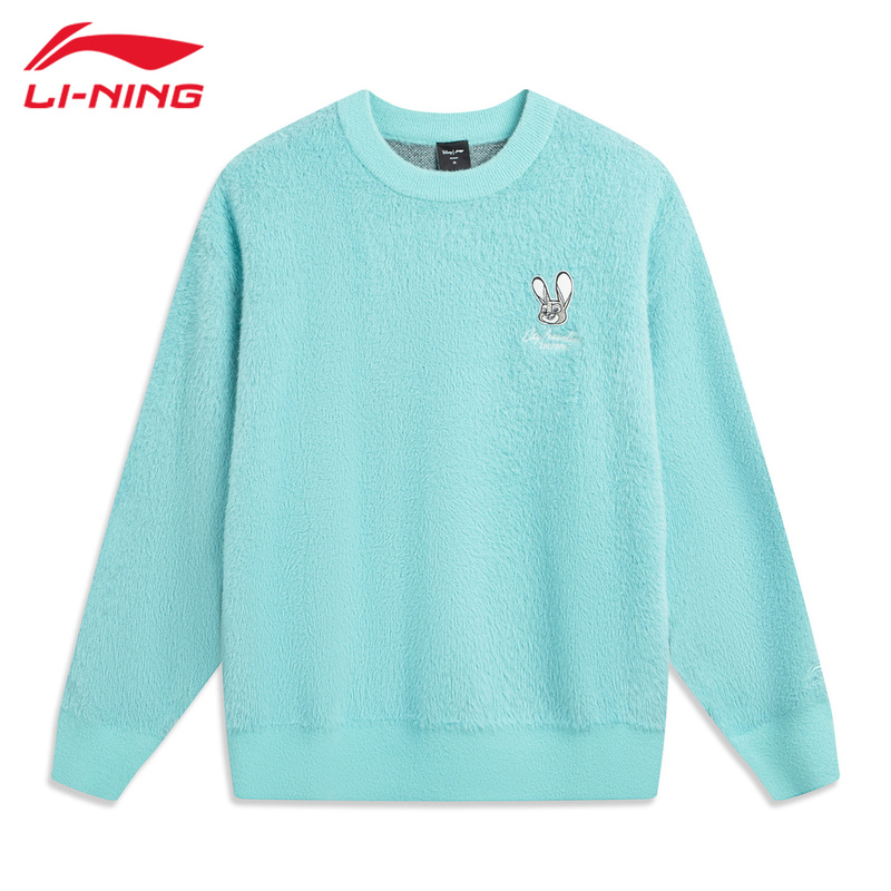 Li Ning Knitted Sweater for Women Autumn and Winter Disney Zootopia Collaboration Casual Loose Long-Sleeved Sports Top