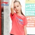 Cô gái Li Ning mặc áo thun bé gái cotton lớn thoải mái thoáng khí cổ áo mới tay áo mùa hè du lịch trẻ em áo thun - Áo phông thể thao áo thể thao nữ ba lỗ Áo phông thể thao