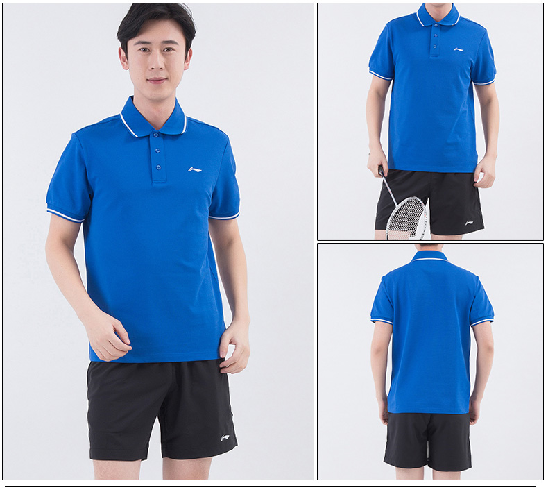 Li Ning thể thao phù hợp với nam giới hai mảnh mùa hè nhanh chóng làm khô nhóm thở mua quần short polo áo sơ mi giản dị chạy thể thao quần áo chạy bộ nam
