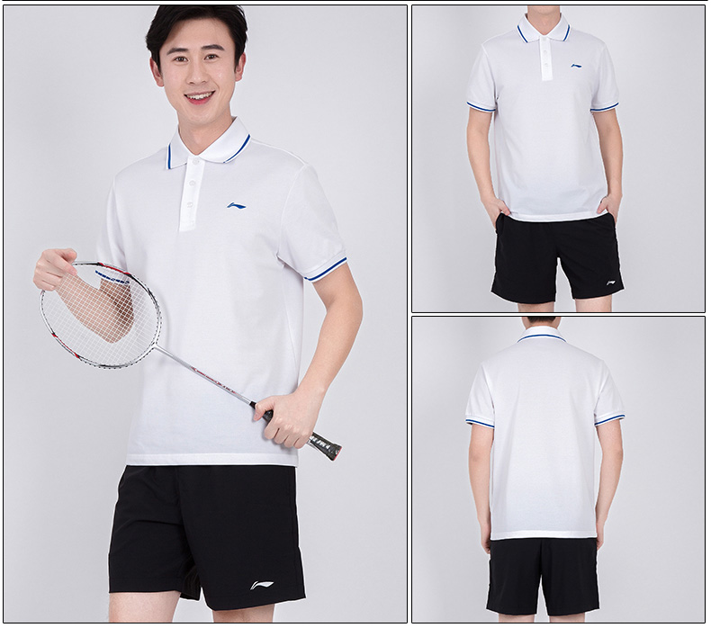 Li Ning thể thao phù hợp với nam giới hai mảnh mùa hè nhanh chóng làm khô nhóm thở mua quần short polo áo sơ mi giản dị chạy thể thao quần áo chạy bộ nam